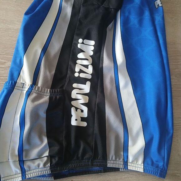 Pearl Izumi Men's Blue Cycling Jersey Color Block Full Zip Mock Neck - Picture 7 of 10